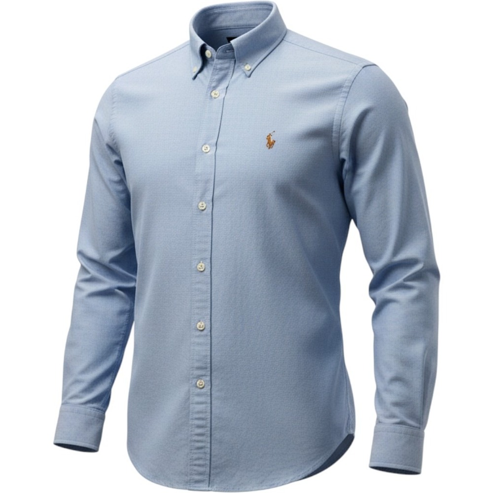 Ralph Lauren Oxford Shirt Mens Medium Blue Excellent Long Sleeve Button Down
